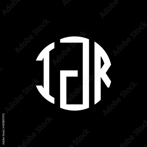 IJR letter logo design. IJR modern letter logo with black background. IJR creative  letter logo. simple and modern letter IJR logo template, IJR circle letter logo design with circle shape. IJR   photo