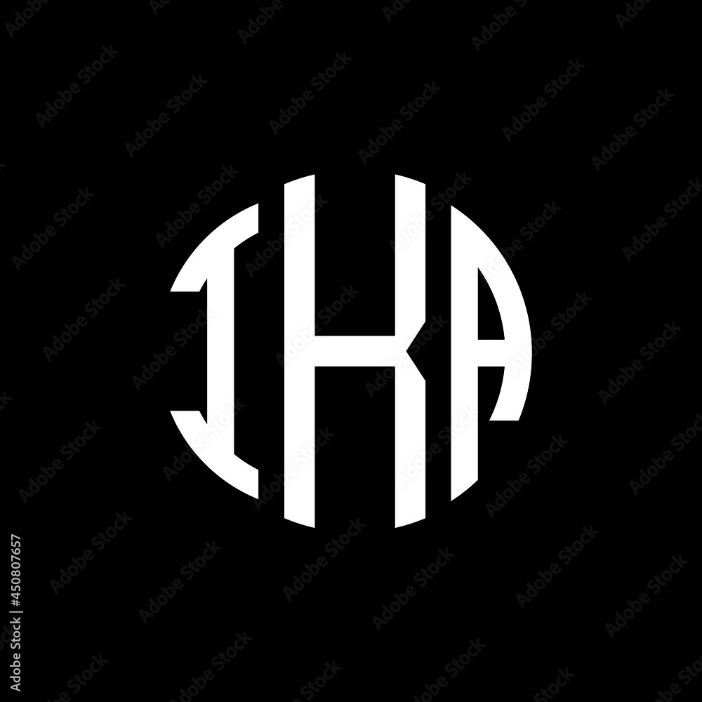IKA letter logo design. IKA modern letter logo with black background