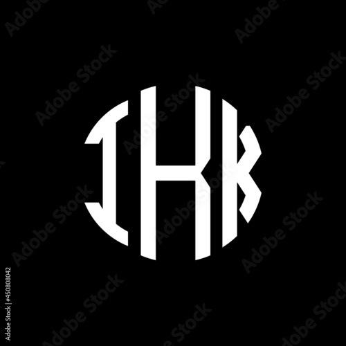 IKK letter logo design. IKK modern letter logo with black background. IKK creative  letter logo. simple and modern letter IKK logo template, IKK circle letter logo design with circle shape. IKK   photo