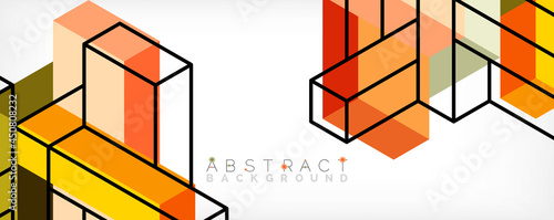 Abstract background. 3d cubes, cubic elements and blocks. Techno or business concept for wallpaper, banner, background, landing page
