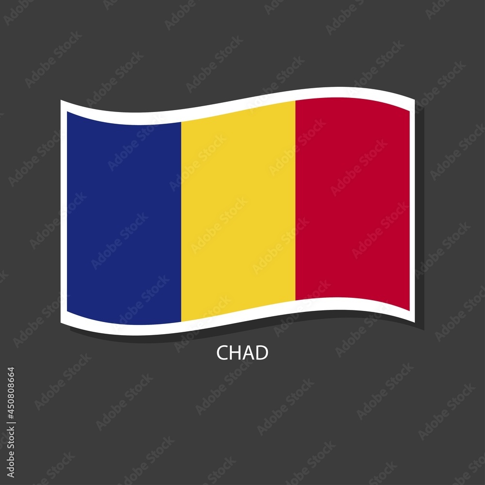 Fototapeta premium Chad flag vector version waving flags. 