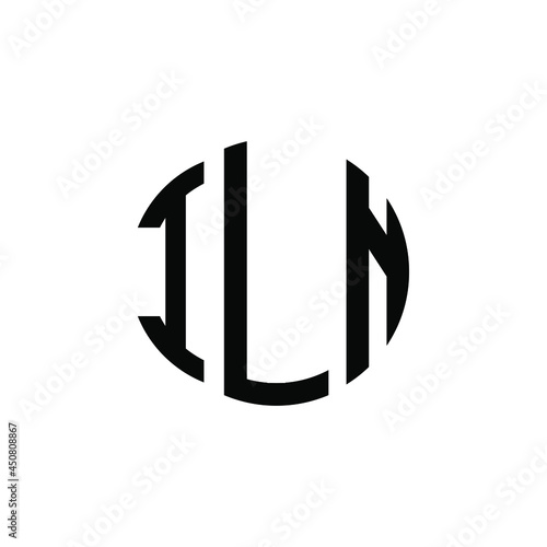 ILN letter logo design. ILN modern letter logo with black background. ILN creative  letter logo. simple and modern letter ILN logo template, ILN circle letter logo design with circle shape. ILN   photo