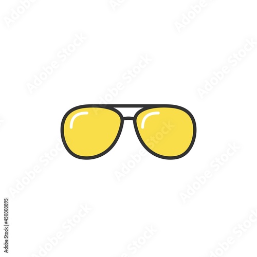 Yellow hipster sun glasses. Unisex pilot sunglasses.