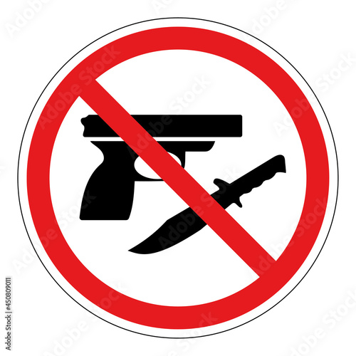 Symbols forbidden to carry weapons Vector illustration