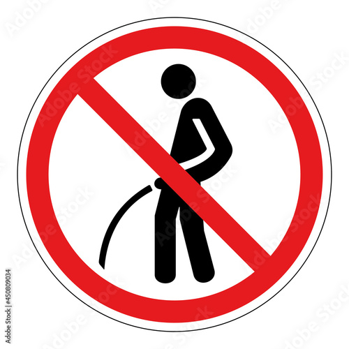 A sign prohibiting urinating in this area Vector illustration