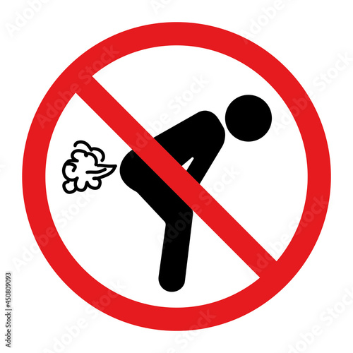 Fart prohibition symbol Vector illustration