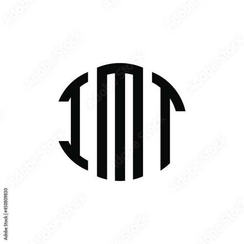IMT letter logo design. IMT modern letter logo with black background. IMT creative  letter logo. simple and modern letter IMT logo template, IMT circle letter logo design with circle shape. IMT   photo