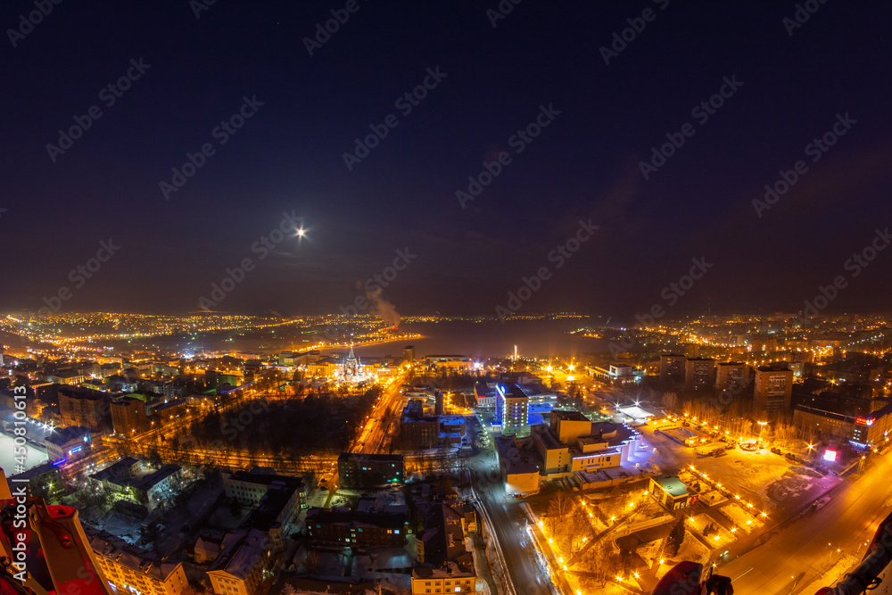 night streets of the city of Izhevsk