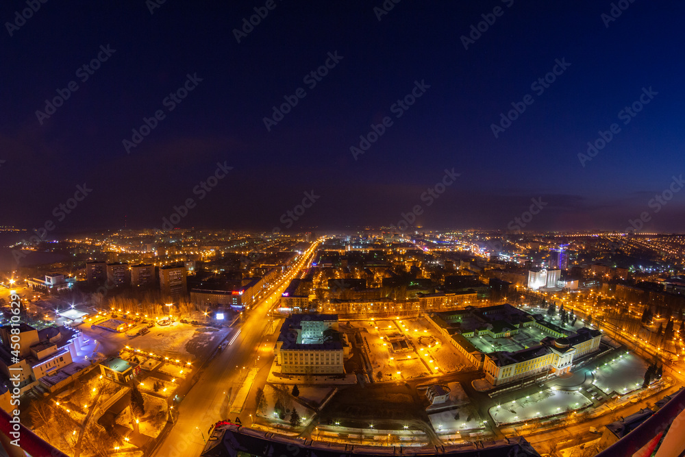 night streets of the city of Izhevsk