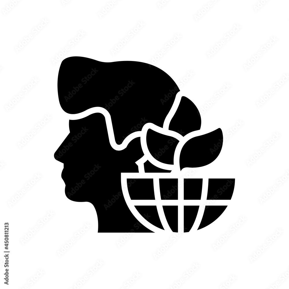 Green thinking vector solid icon style illustration. EPS 10 file Green thinking vector solid icon style illustration. EPS 10 file