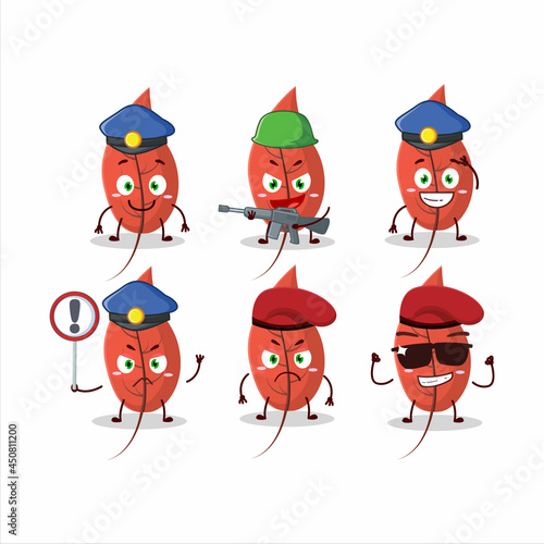 A dedicated Police officer of dried leaves mascot design style