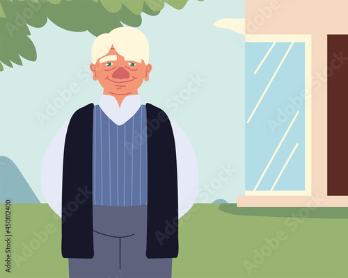grandpa standing outside