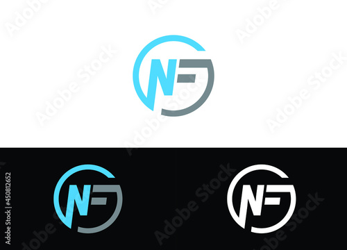 Initial Letter NF Logo or Icon Design Vector Image Template photo