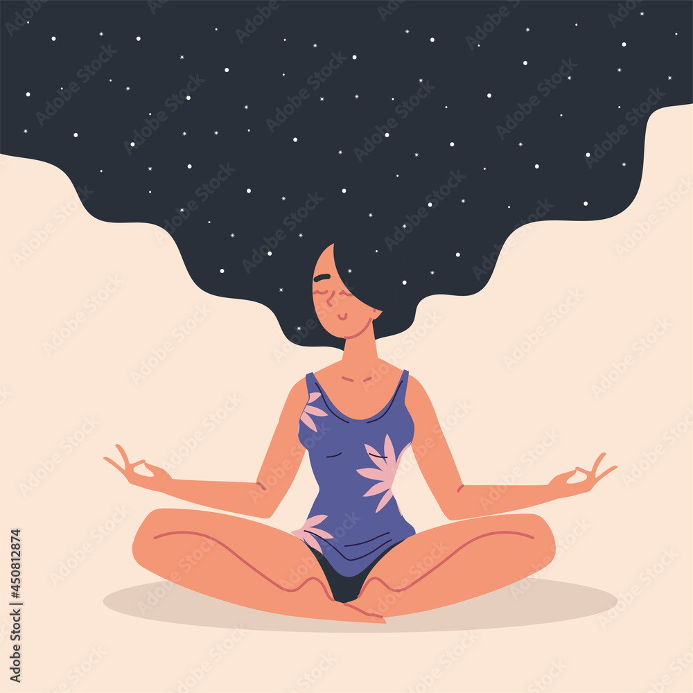 woman relaxing and meditating