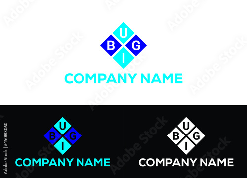 Initial Letter BUIG Logo or Icon Design Vector Image Template
