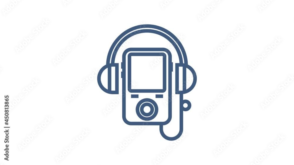 Music icon in flat style. Music, voice, record icon. Motion graphics. Music icon in flat style. Music, voice, record icon. Motion graphics.