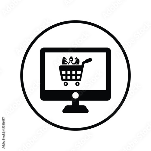 Cart, ecommerce, shopping icon. Black vector graphics.