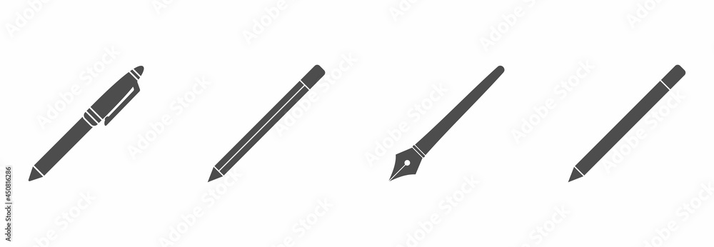pen and pencils icon set vector sign symbol pen and pencils icon set vector sign symbol