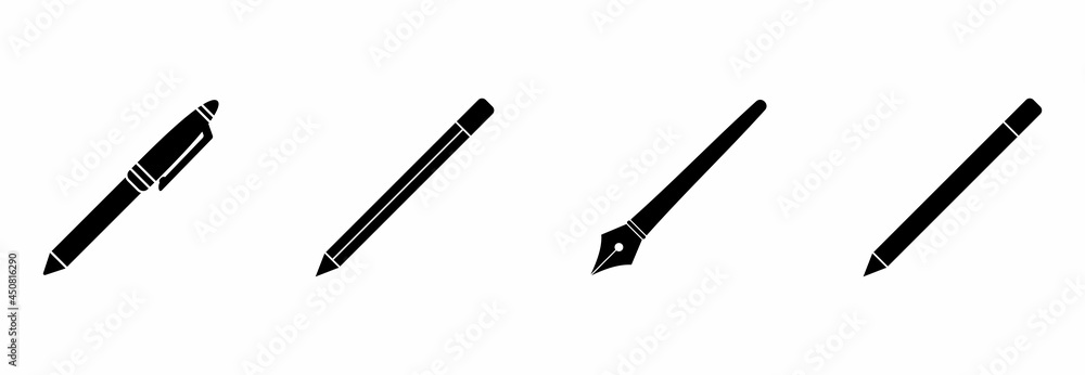 pen and pencils icon set vector sign symbol pen and pencils icon set vector sign symbol
