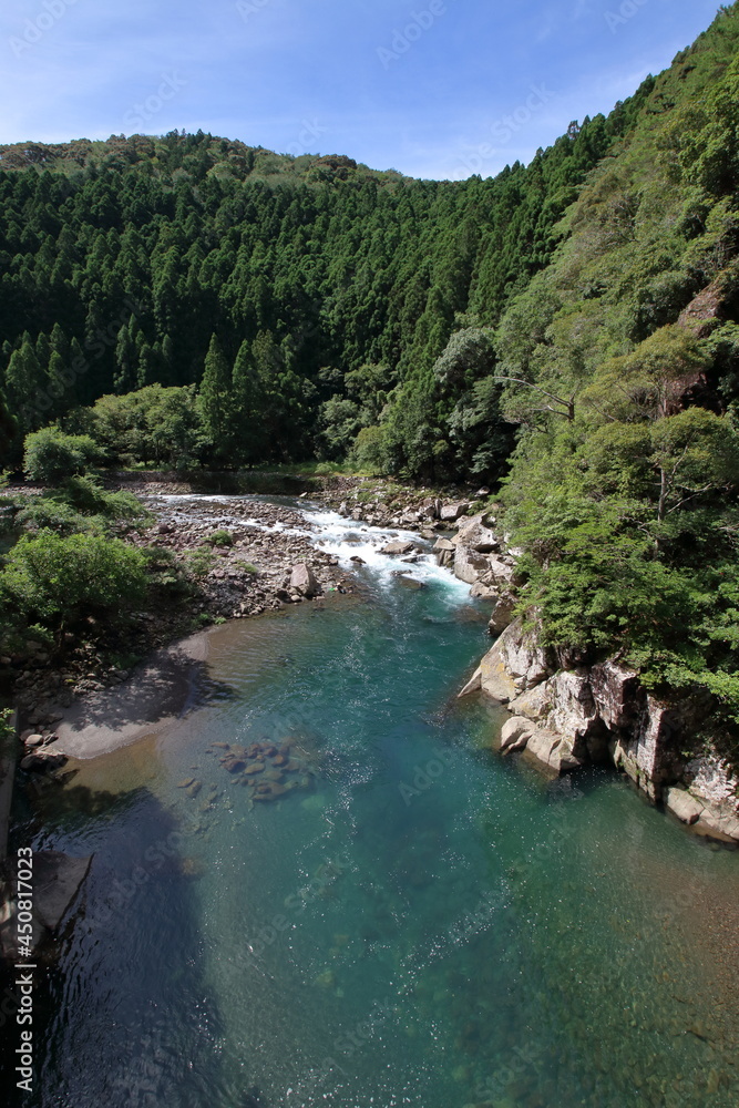 Obraz premium 安田川 清流 夏 （高知県 安田町）