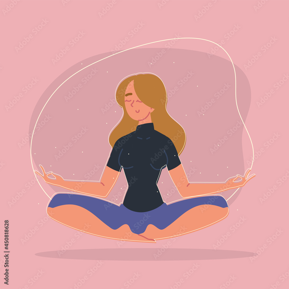 woman practicing meditation