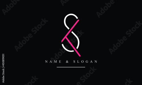 SK, KS, S, K abstract letters logo monogram