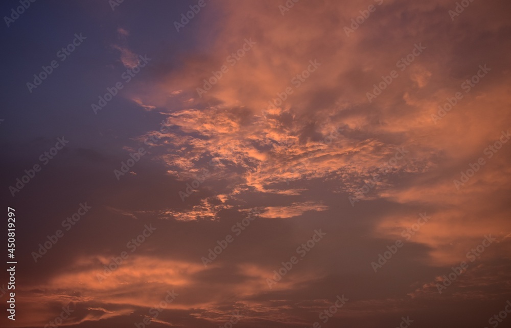sky with clouds at dusk