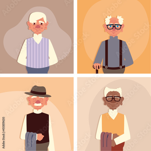 set cute grandparents