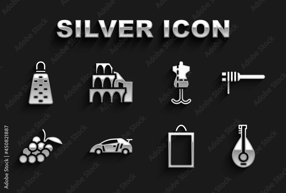 Set Sport racing car, Pasta spaghetti, Mandolin, Picture, Grape fruit, Mannequin, Grater and Coliseum Rome icon. Vector Set Sport racing car, Pasta spaghetti, Mandolin, Picture, Grape fruit, Mannequin, Grater and Coliseum Rome icon. Vector