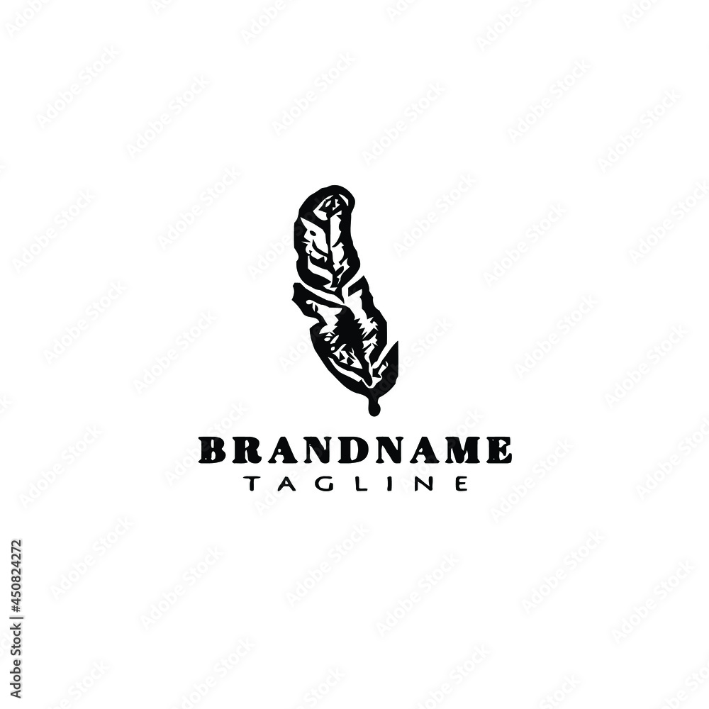 banana leaves cartoon logo icon design template black tropical illustration banana leaves cartoon logo icon design template black tropical illustration