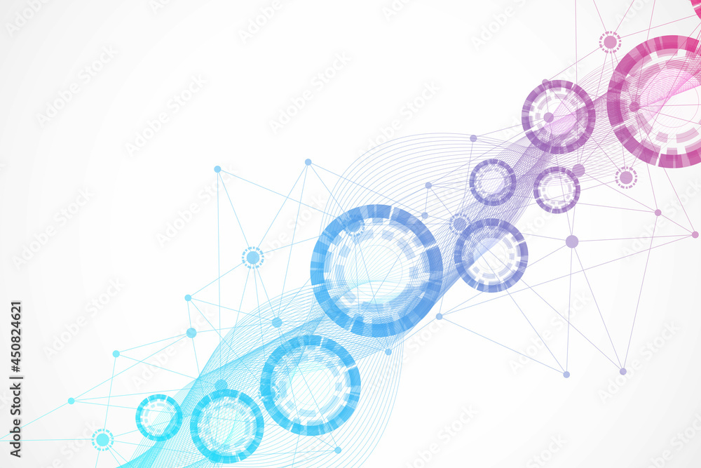 Fototapeta premium Big Data Visualization Background. Modern futuristic virtual abstract background. Science network pattern, connecting lines and dots. Global network connection .