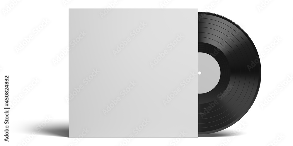 Vinyl record in cardboard cover mockup isolated Stock Illustration