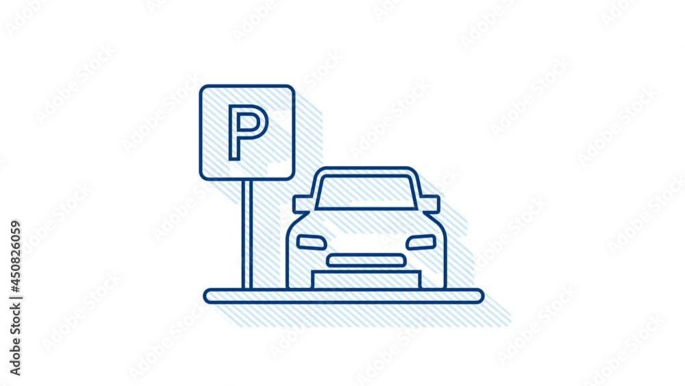 Template with parking. Logo, icon, label. Parking. Motion graphics. Template with parking. Logo, icon, label. Parking. Motion graphics.