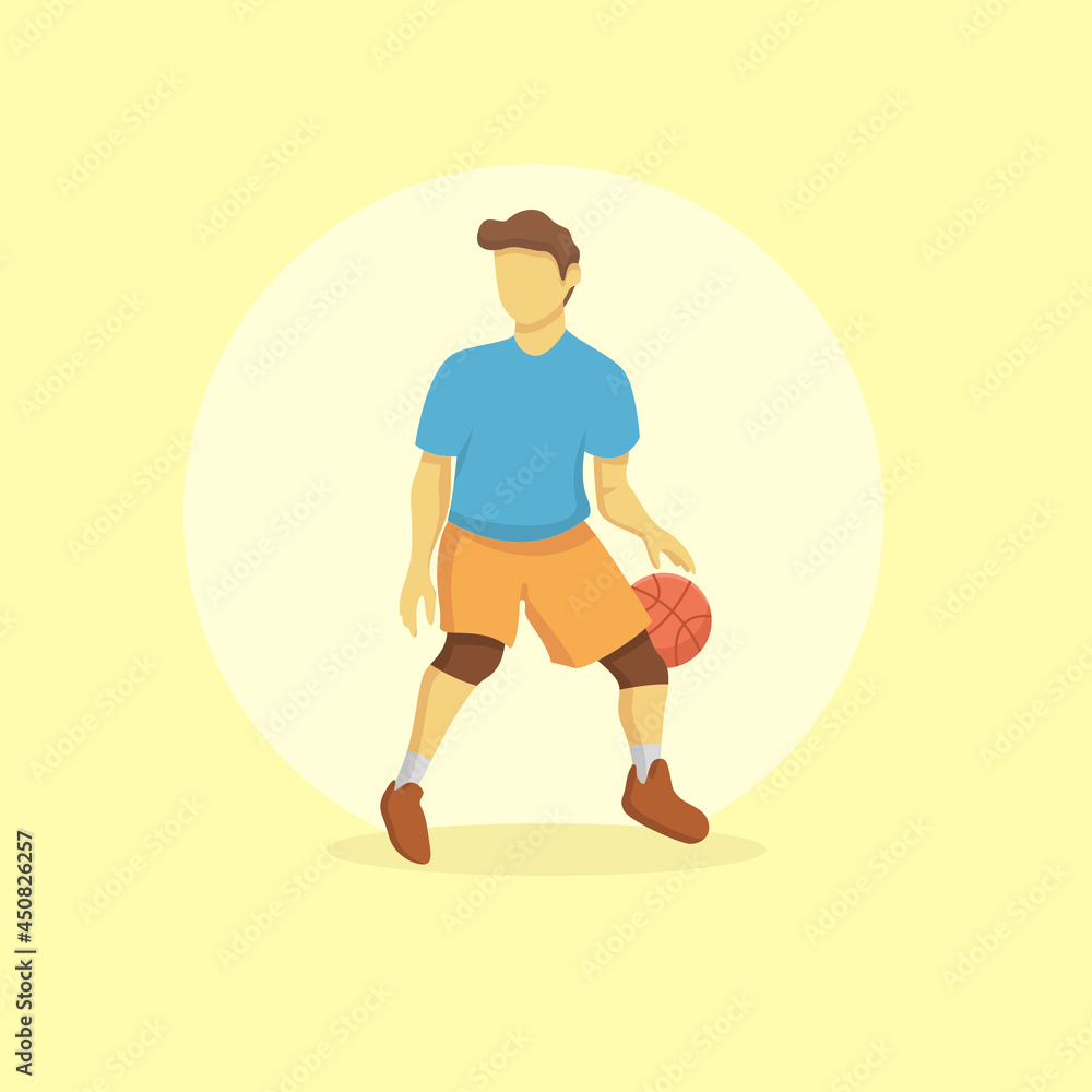 Basketball Player Vector in Flat Design Illustration Basketball Player Vector in Flat Design Illustration