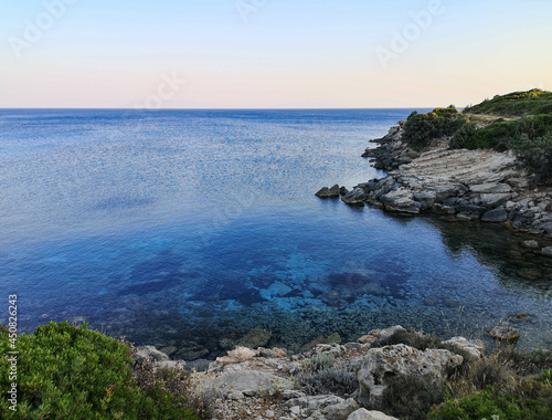 Sunset View with rocks and beautiful calm sea © bilge