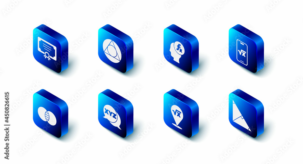 Set Triangle math, Function mathematical symbol, Square root of x glyph, Angle bisector triangle, XYZ Coordinate system, Mathematics sets and B and Certificate template icon. Vector Set Triangle math, Function mathematical symbol, Square root of x glyph, Angle bisector triangle, XYZ Coordinate system, Mathematics sets and B and Certificate template icon. Vector