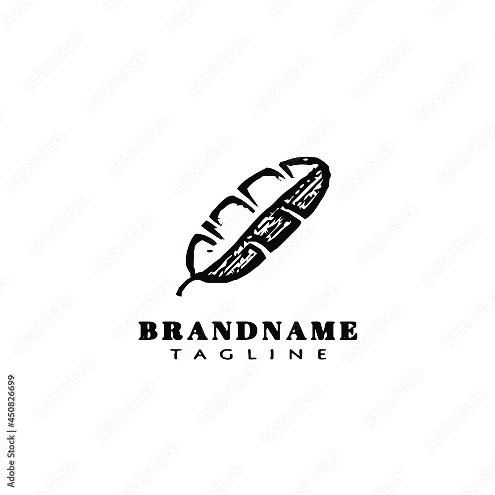 concept banana leaves cartoon logo icon design template black vector illustration concept banana leaves cartoon logo icon design template black vector illustration