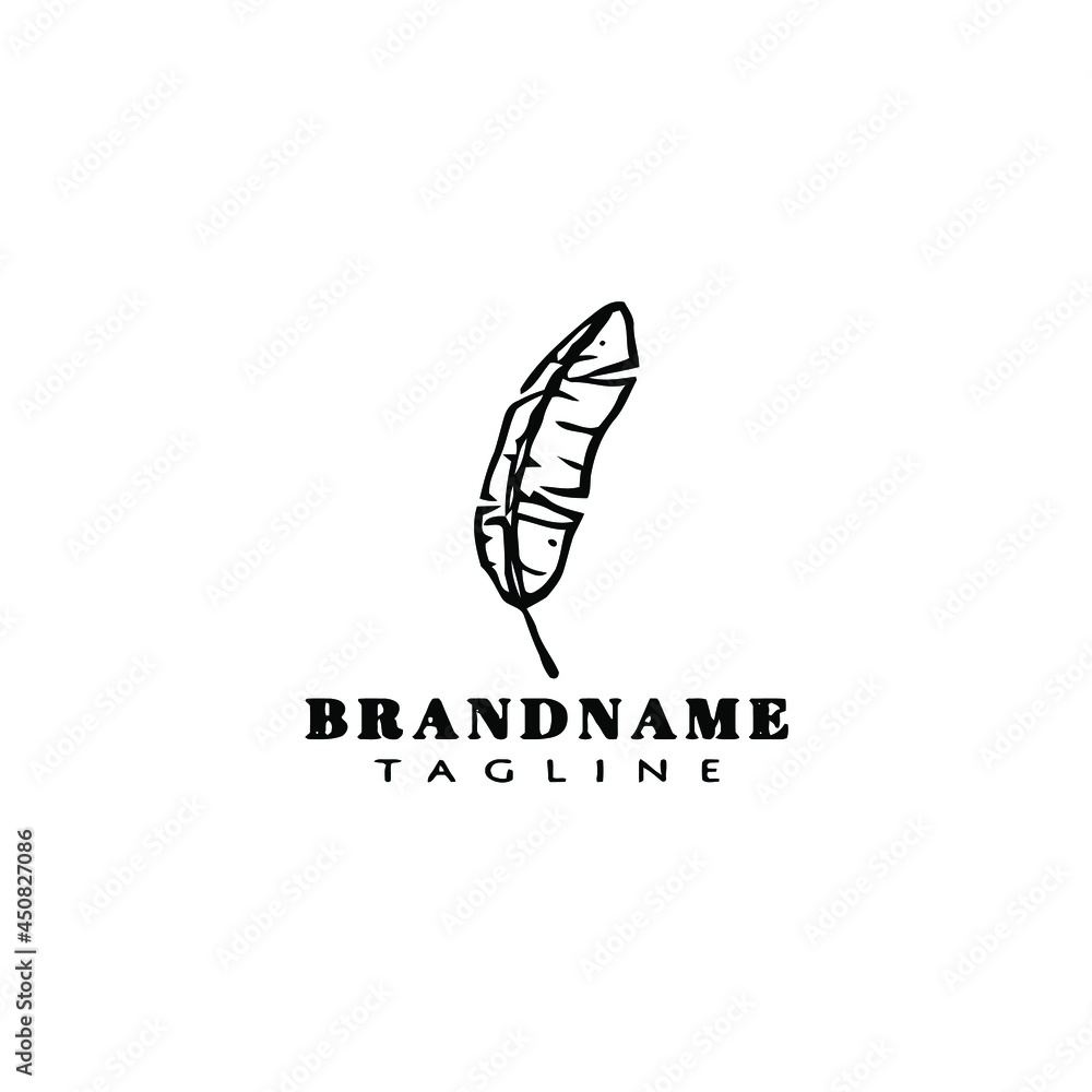banana leaves cute logo icon design template black vector illustration banana leaves cute logo icon design template black vector illustration