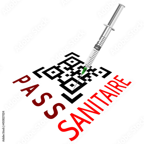 Pass Sanitaire QR Code et Seringue Rouge
