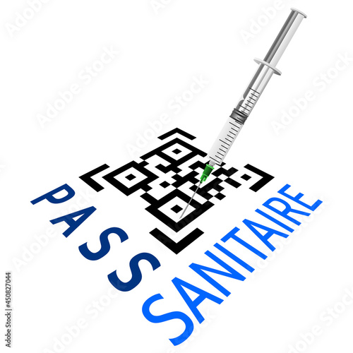 Pass Sanitaire QR Code et Seringue Bleu