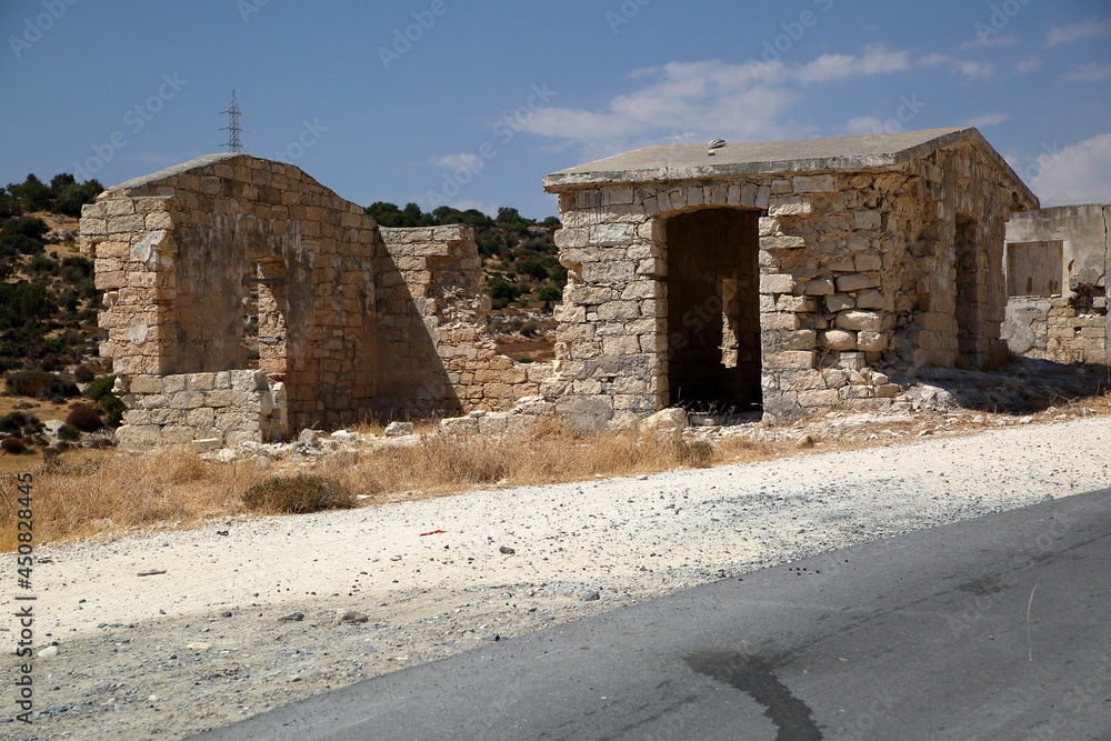 Ruins of house in abandoned village in Cyprus