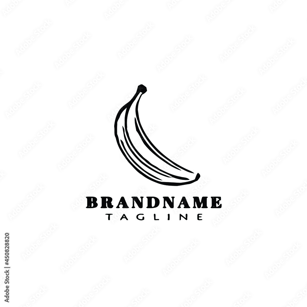 Fototapeta premium banana fruits logo icon cartoon design concept black vector illustration