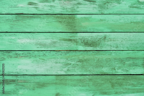 Old dirty wooden green background. Abstract background. Top view, copy space