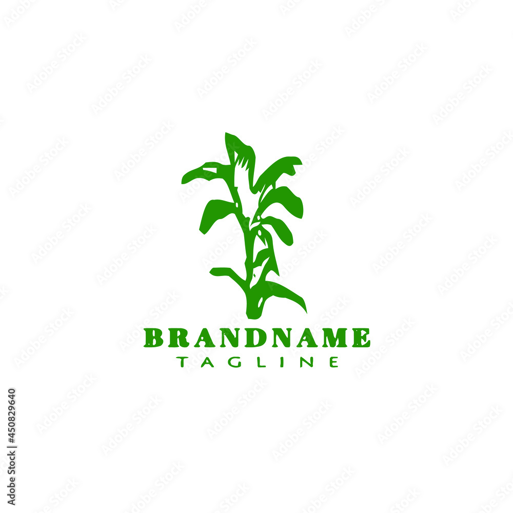 banana tree logo icon cartoon design template green vector style banana tree logo icon cartoon design template green vector style