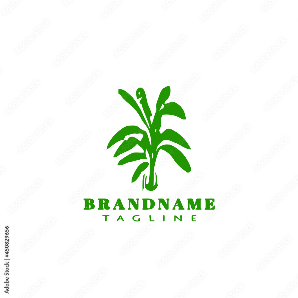 banana tree logo icon fresh design template green vector illustration