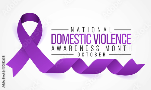 Domestic Violence awareness month (DVAM) is observed every year in October, to acknowledge domestic violence survivors and be a voice for its victims. Vector illustration photo