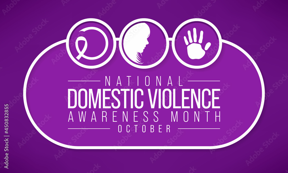 Vetor de Domestic Violence awareness month (DVAM) is observed every ...