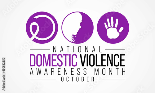 Domestic Violence awareness month (DVAM) is observed every year in October, to acknowledge domestic violence survivors and be a voice for its victims. Vector illustration