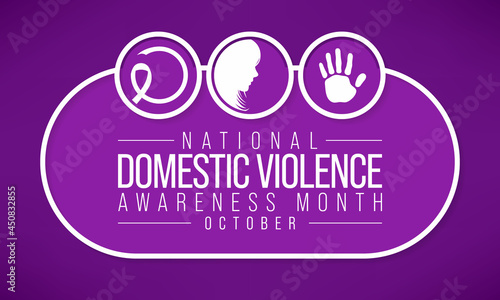 Domestic Violence awareness month (DVAM) is observed every year in October, to acknowledge domestic violence survivors and be a voice for its victims. Vector illustration