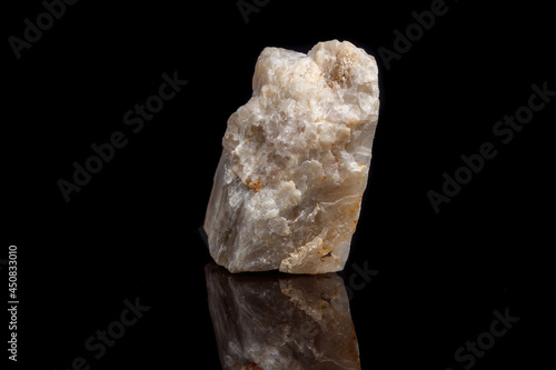 Macro mineral stone Moonstone a black background